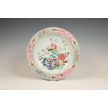 China, a famille rose porcelain deep plate, Qianlong period (1736-1795),