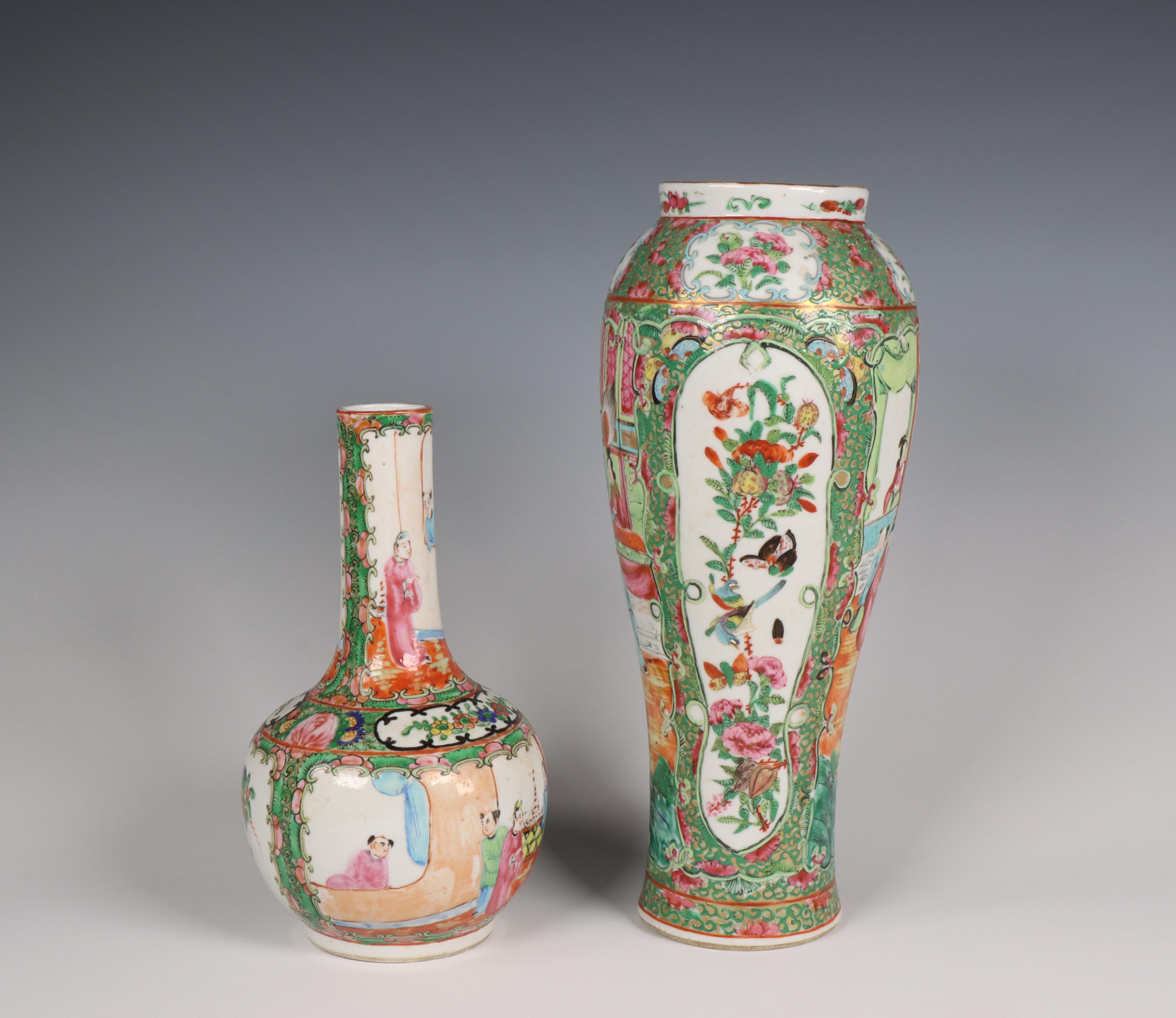 China, two Canton famille rose porcelain vases, 19th century, - Image 6 of 6