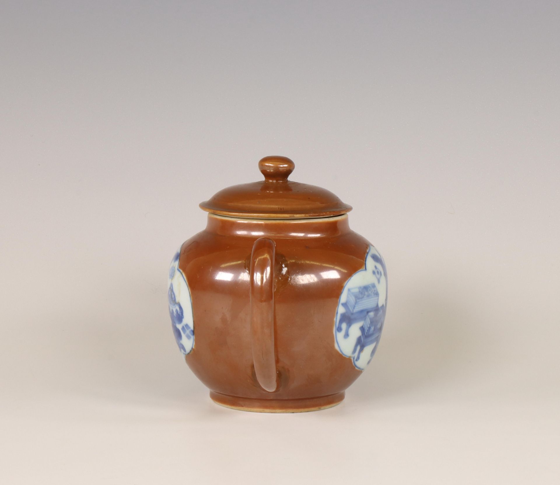 China, café-au-lait-glazed teapot and cover, 18th century, - Image 6 of 6