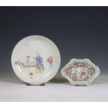 China, two famille rose porcelain dishes, late 18th-19th century,