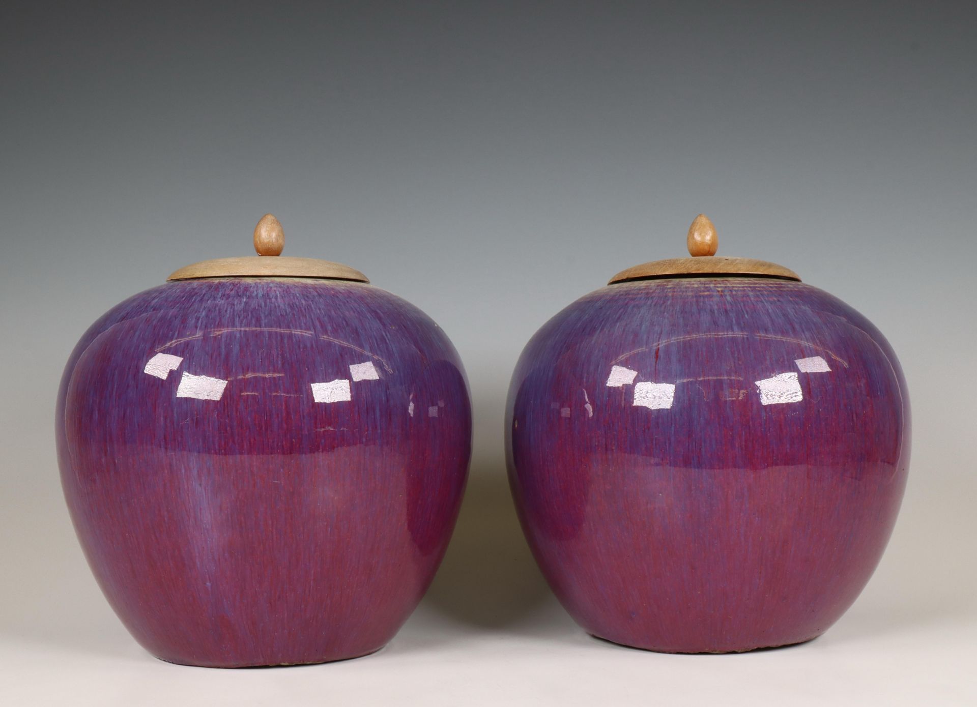 China, a pair of flambé glazed jars, 19th/ 20th century, - Image 5 of 5