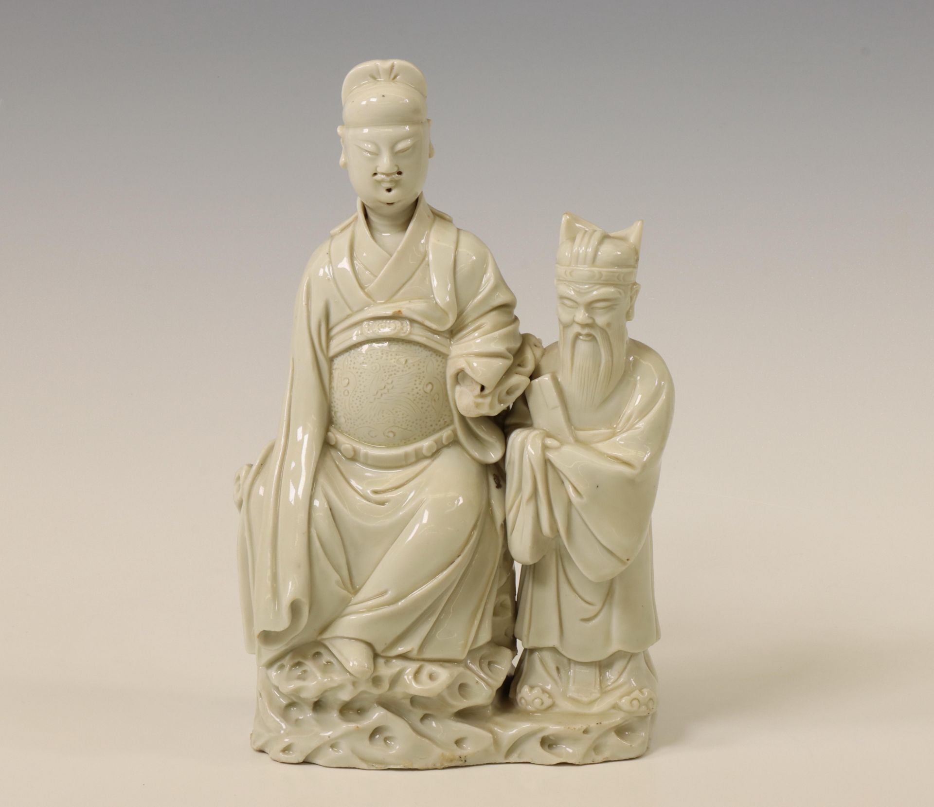 China, a Dehua porcelain group, late Qing dynasty (2644-1912),