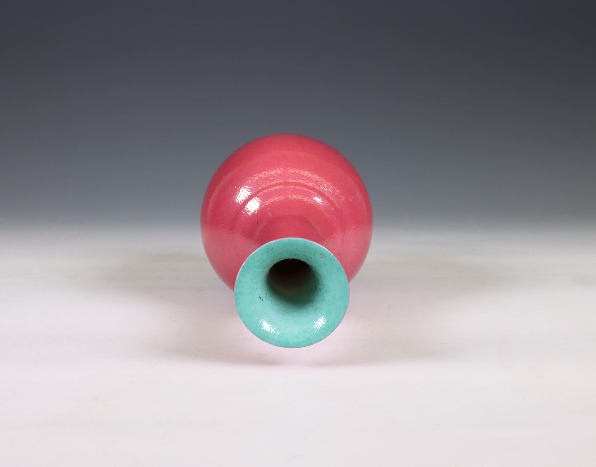 China, a pink-glazed bottle vase, 20th century, - Image 2 of 3