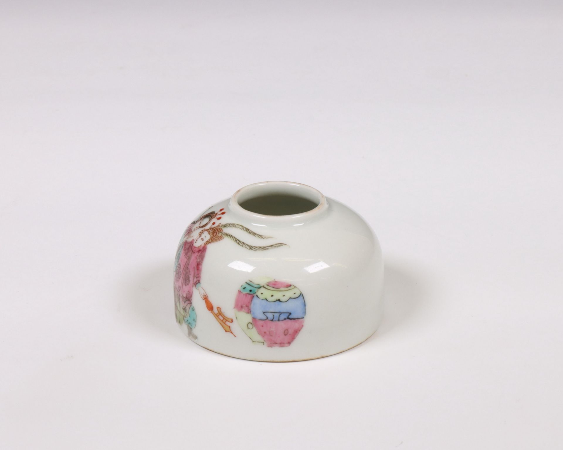 China, famille rose porcelain ink pot, late Qing dynasty (1644-1912), - Image 6 of 6