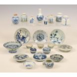 China, a collection of small blue and white porcelain, 17th-20th century,