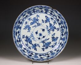 China, blue and white porcelain 'lotus' dish, 18th century,