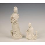 China, two Dehua porcelain models of Guanyin, 19th-20th century,