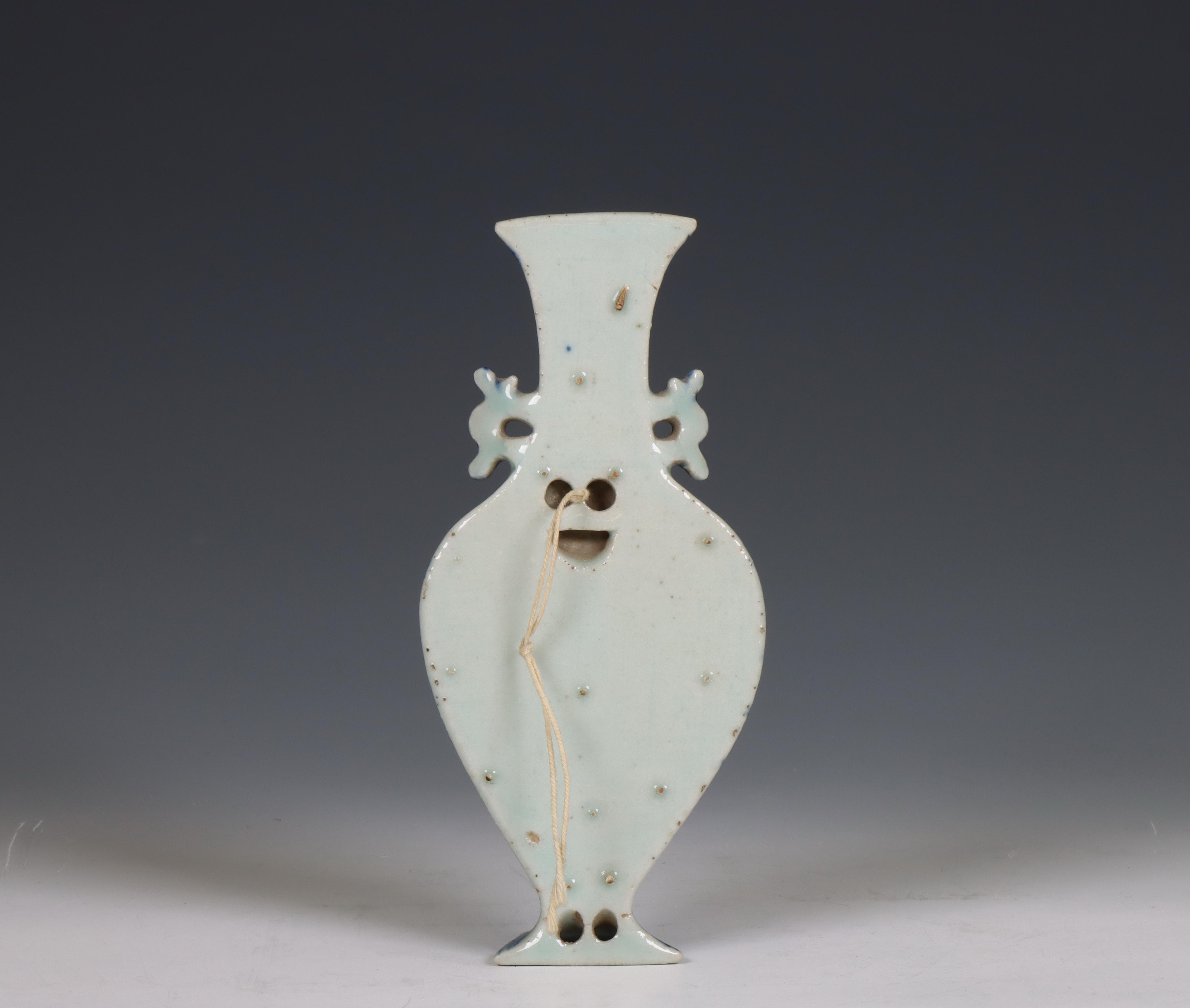 China, a blue and white porcelain wall vase, 19th century, - Image 3 of 3