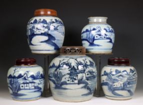 China, a collection of ginger jars, 20th century,