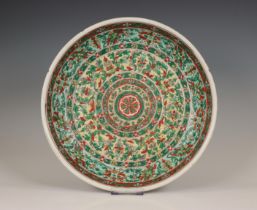 China, a famille verte porcelain dish, 19th century,