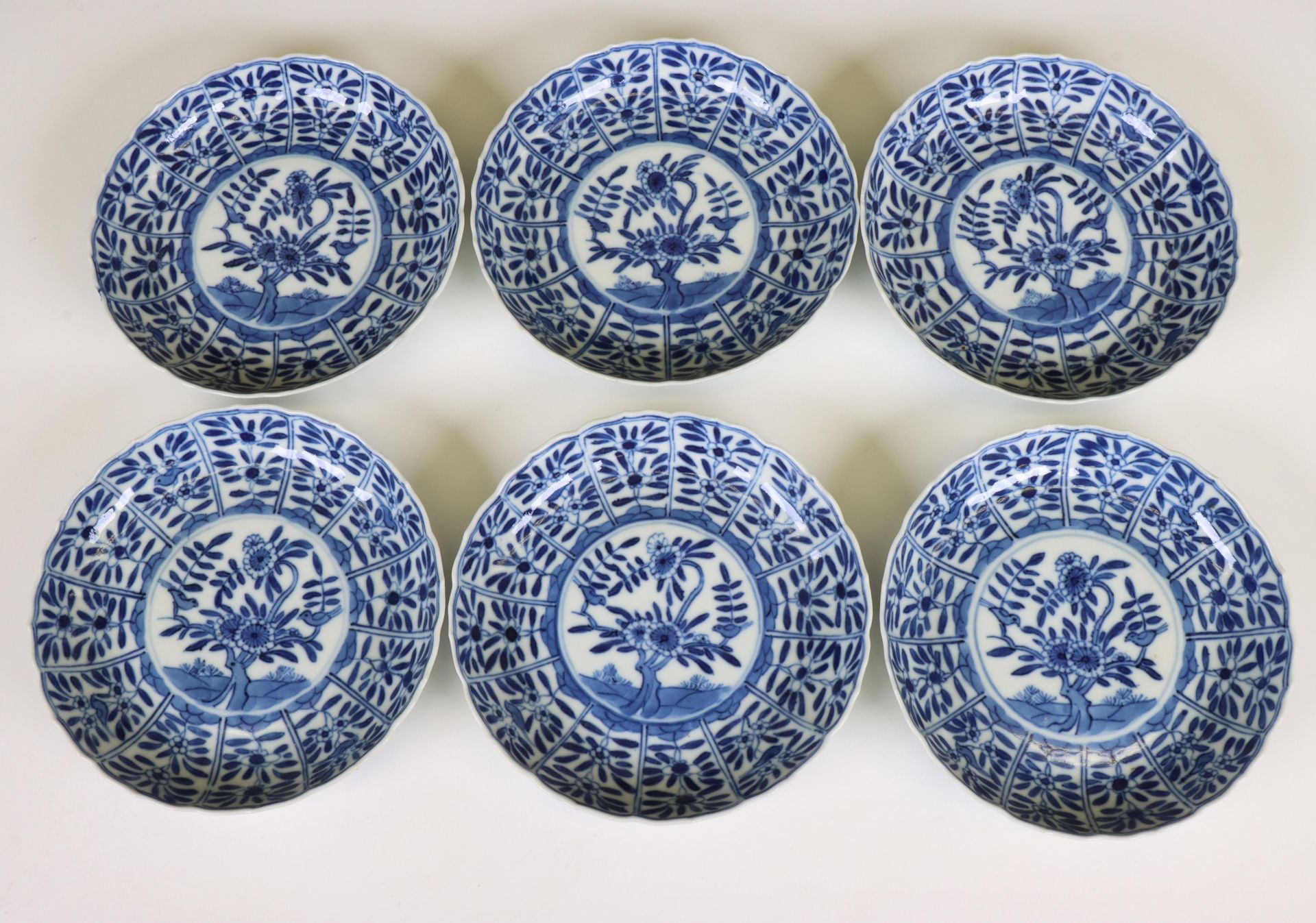 China, a set of ten blue and white porcelain cups and six saucers, 19th century, - Image 5 of 5