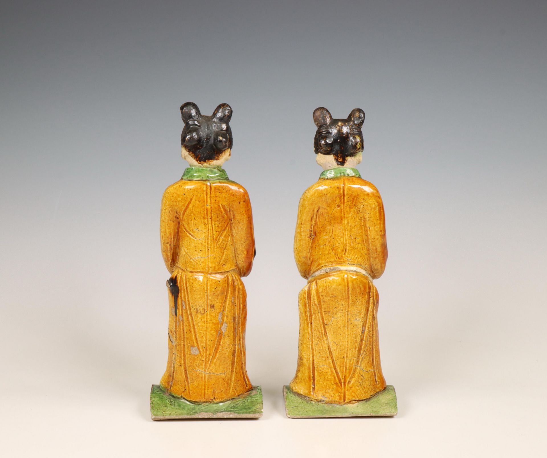 China, two Sancai-glazed pottery rooftile figures, Ming dynasty (1368-1644), - Image 3 of 7