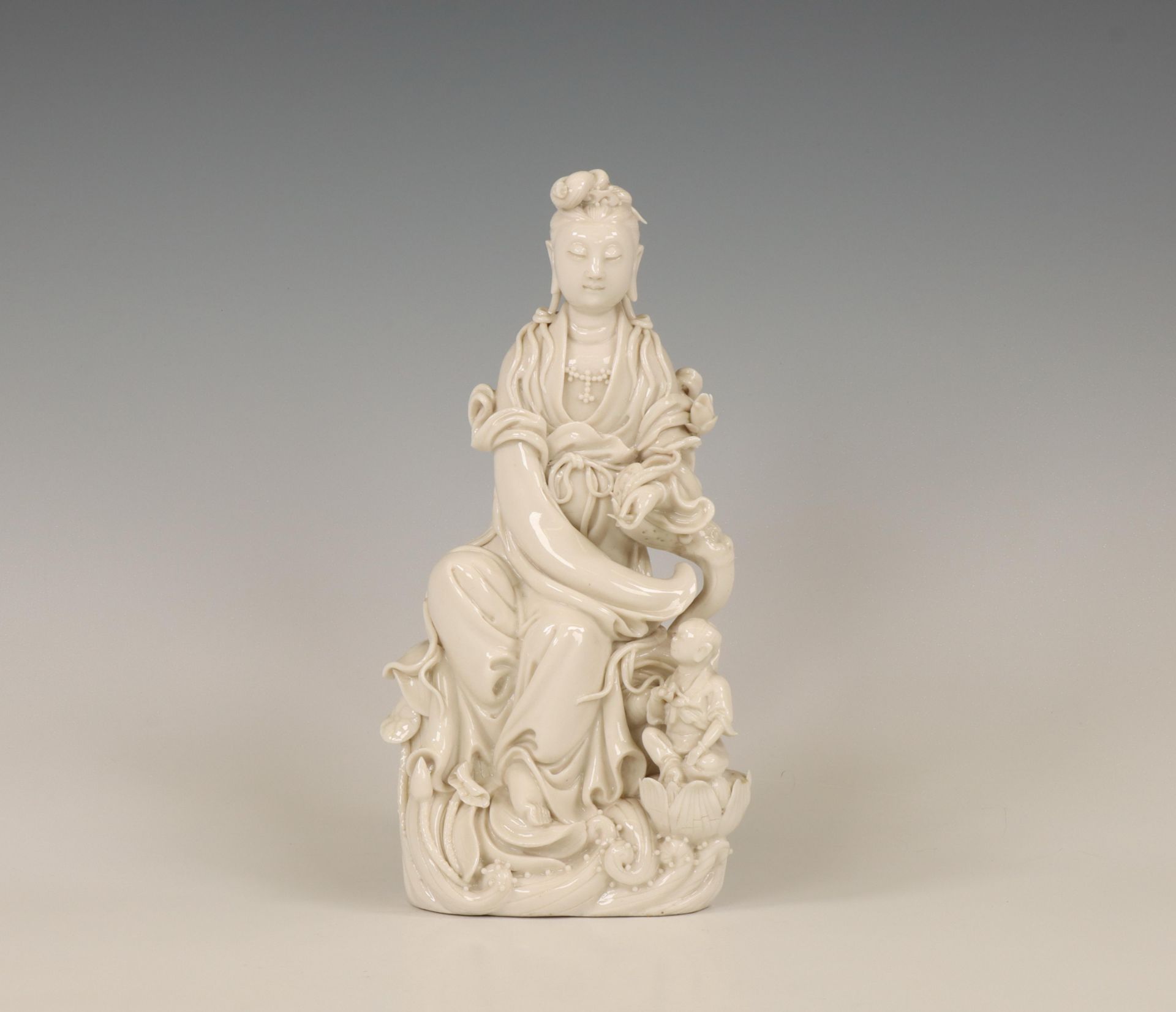 China, a Dehua porcelain model of Guanyin, 20th century,