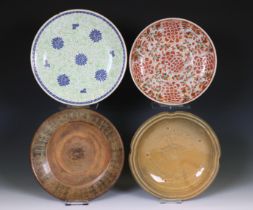 China, four various ceramic dishes, mostly 19th century,