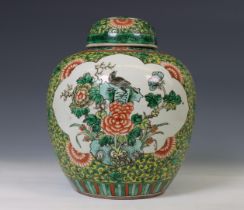 China, a famille verte porcelain ginger jar and cover, ca. 1900,