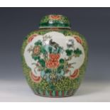 China, a famille verte porcelain ginger jar and cover, ca. 1900,