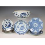 China, a collection of blue and white porcelain, 18th century and later,