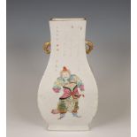 China, a famille rose porcelain 'Wu Shuang Pu' vase, 19th century,