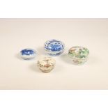 China and Japan, four various porcelain boxes and covers, 18th-19th century,