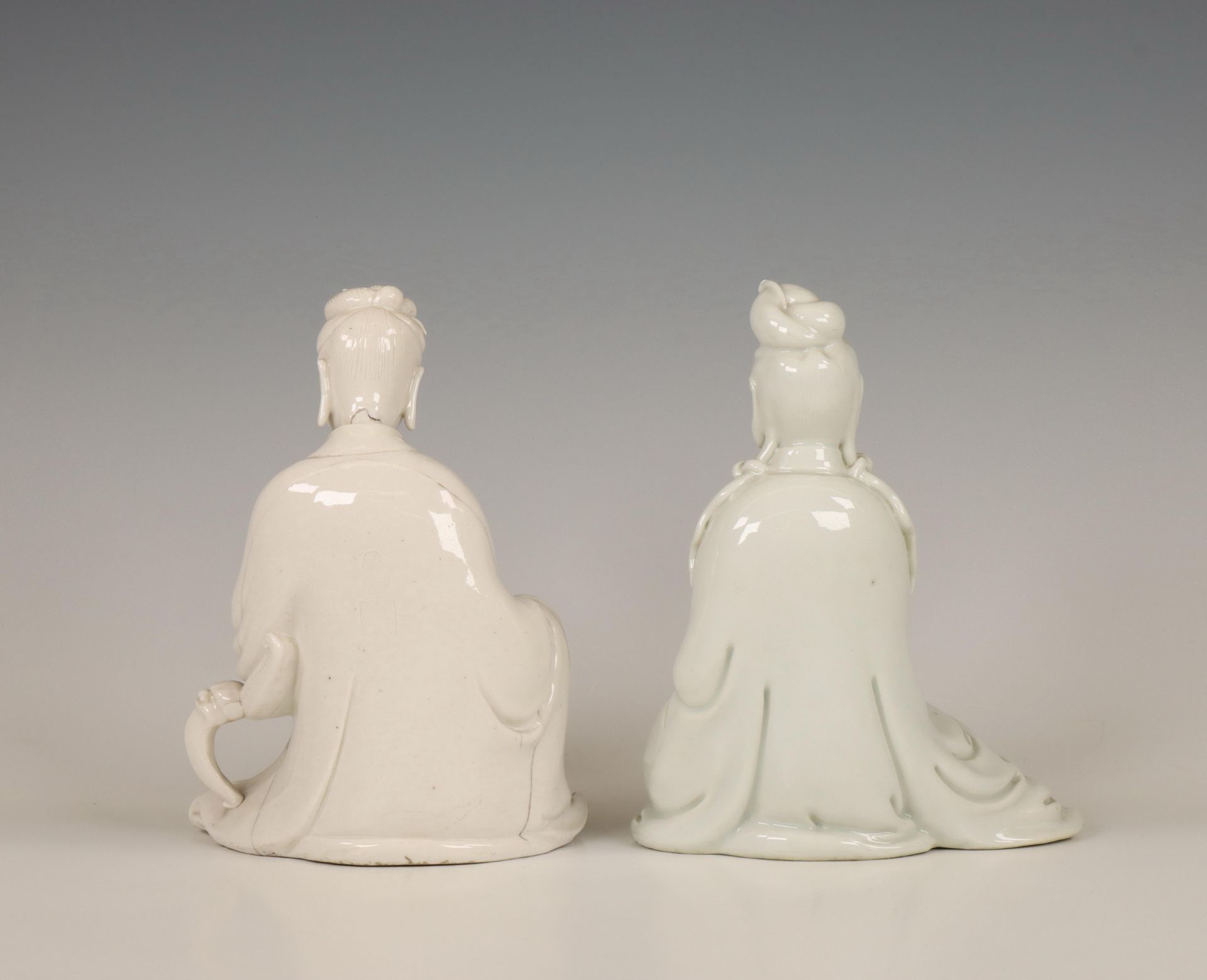 China, two Dehua porcelain models of a seated Guanyin, 20th century, - Image 2 of 6