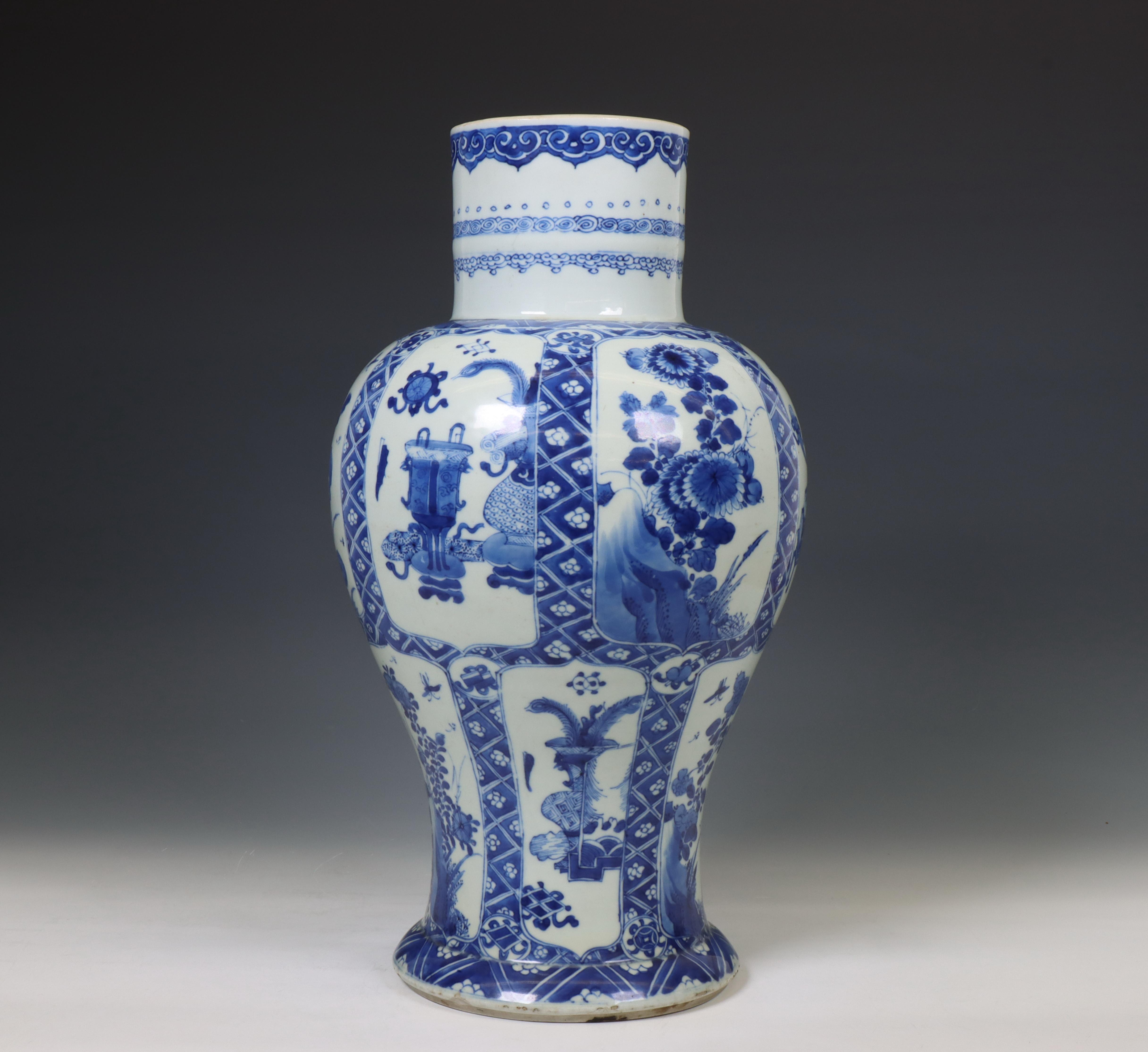 China, a blue and white porcelain baluster vase, 18th century, - Image 3 of 3