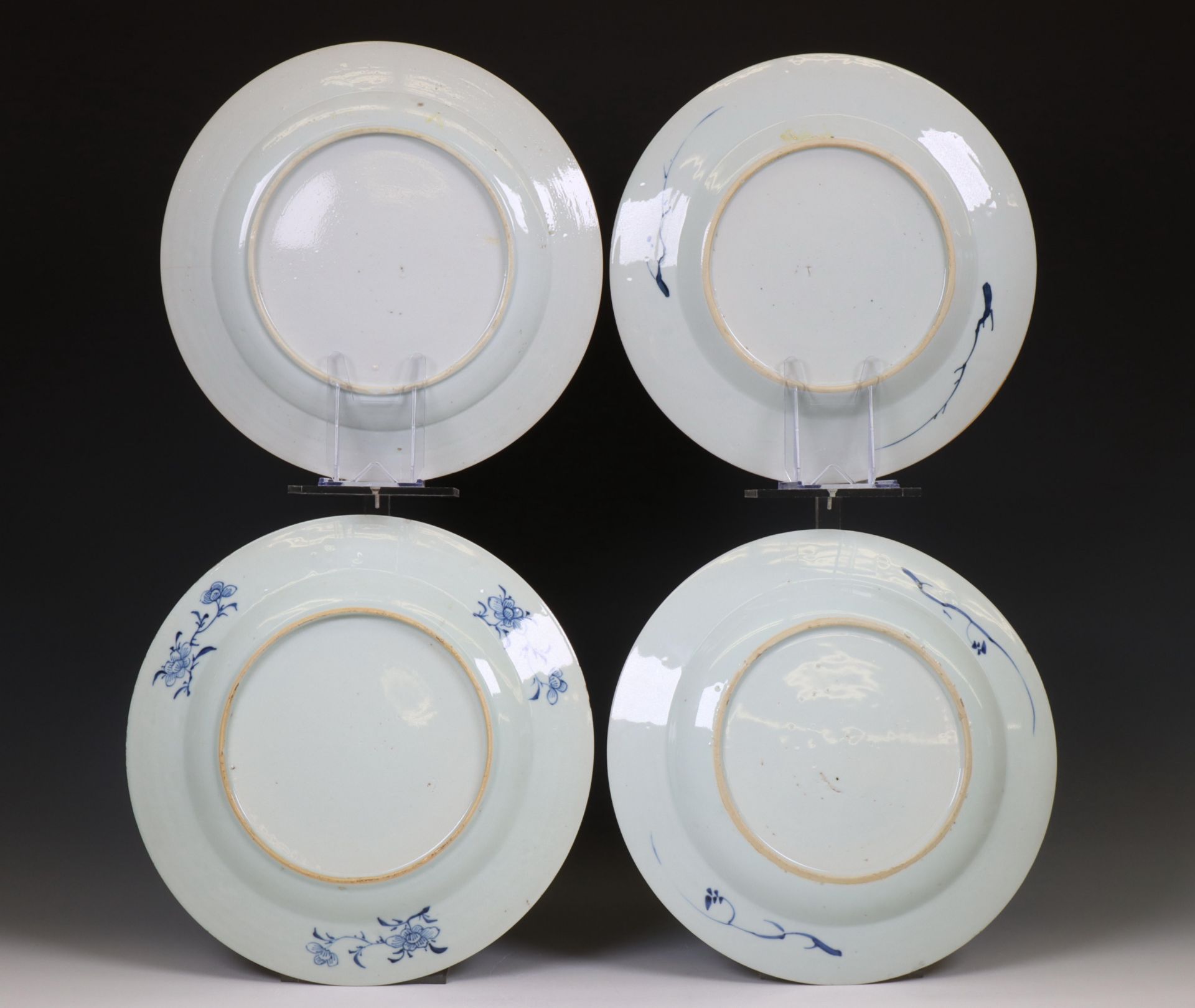 China, four various large blue and white porcelain plates, 18th century, - Image 3 of 3