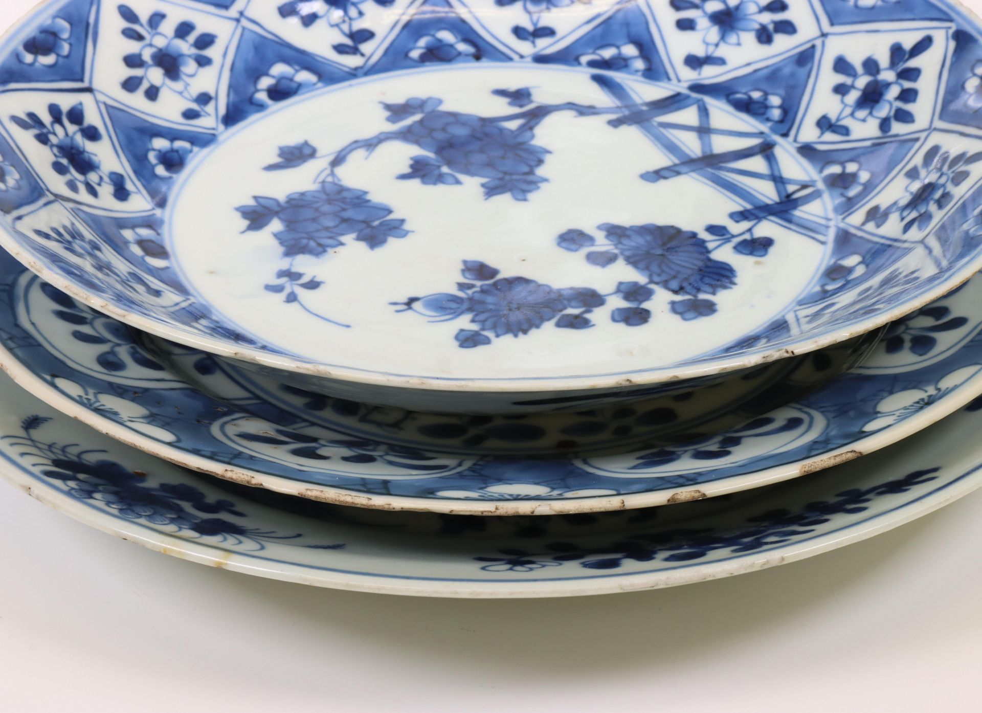 China, seven various blue and white porcelain plates, Qianlong period (1736-1795), - Image 2 of 4