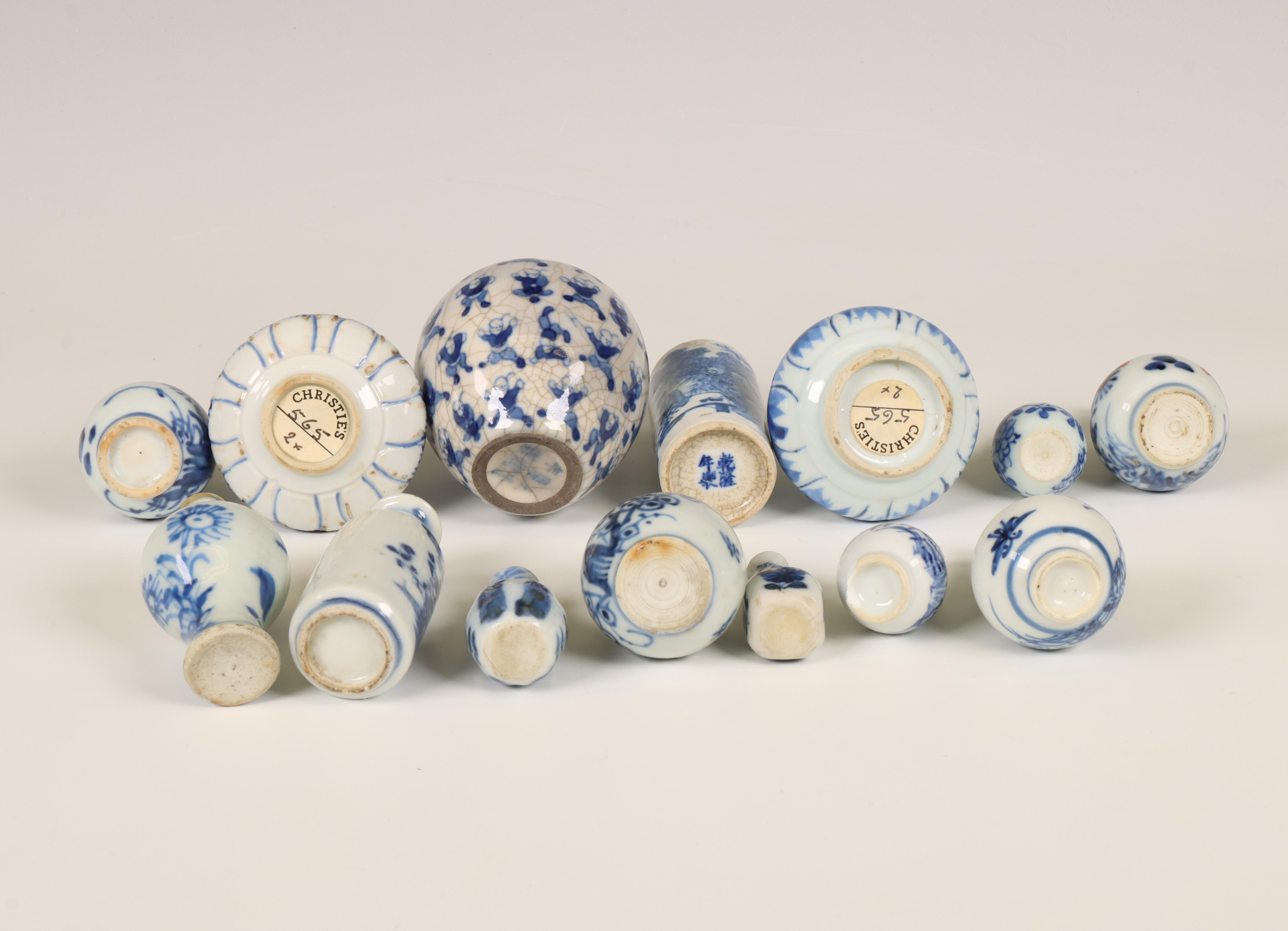 China, a collection of blue and white miniature vases, 18th-20th century, - Image 2 of 2