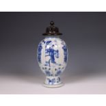 China, a blue and white porcelain oviform vase, Kangxi period (1662-1722),