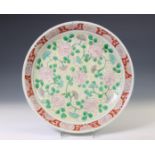 China, a famille verte porcelain dish, 19th century,