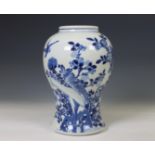 China, a blue and white porcelain baluster vase, ca. 1900,