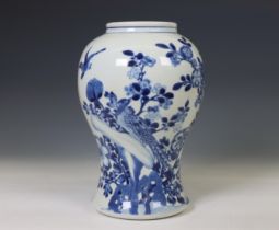 China, a blue and white porcelain baluster vase, ca. 1900,