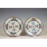 China, a pair of verte-Imari plates, 18th century,