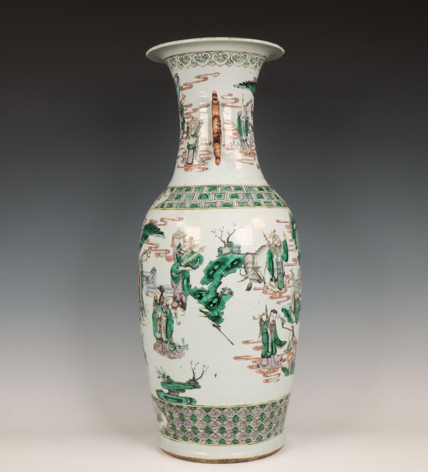 China, a famille verte porcelain 'Immortals' baluster vase, 19th century, - Image 3 of 4