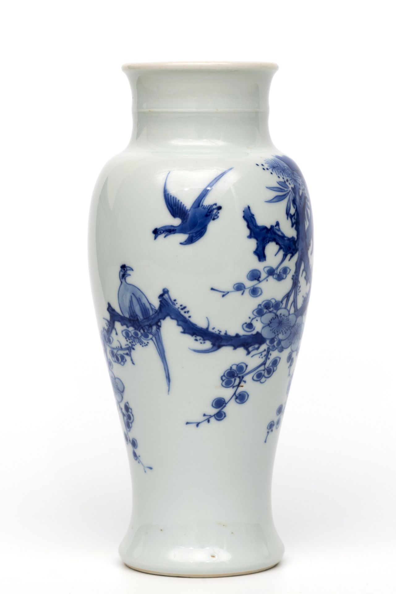 China, blue and white porcelain inscribed vase, Kangxi period (1662-1722), - Bild 6 aus 8