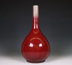 China, a copper-red glazed bottle vase, 20th century,