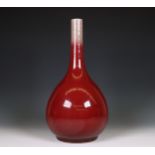 China, a copper-red glazed bottle vase, 20th century,