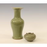 China, a celadon-glazed vase, 19th century,