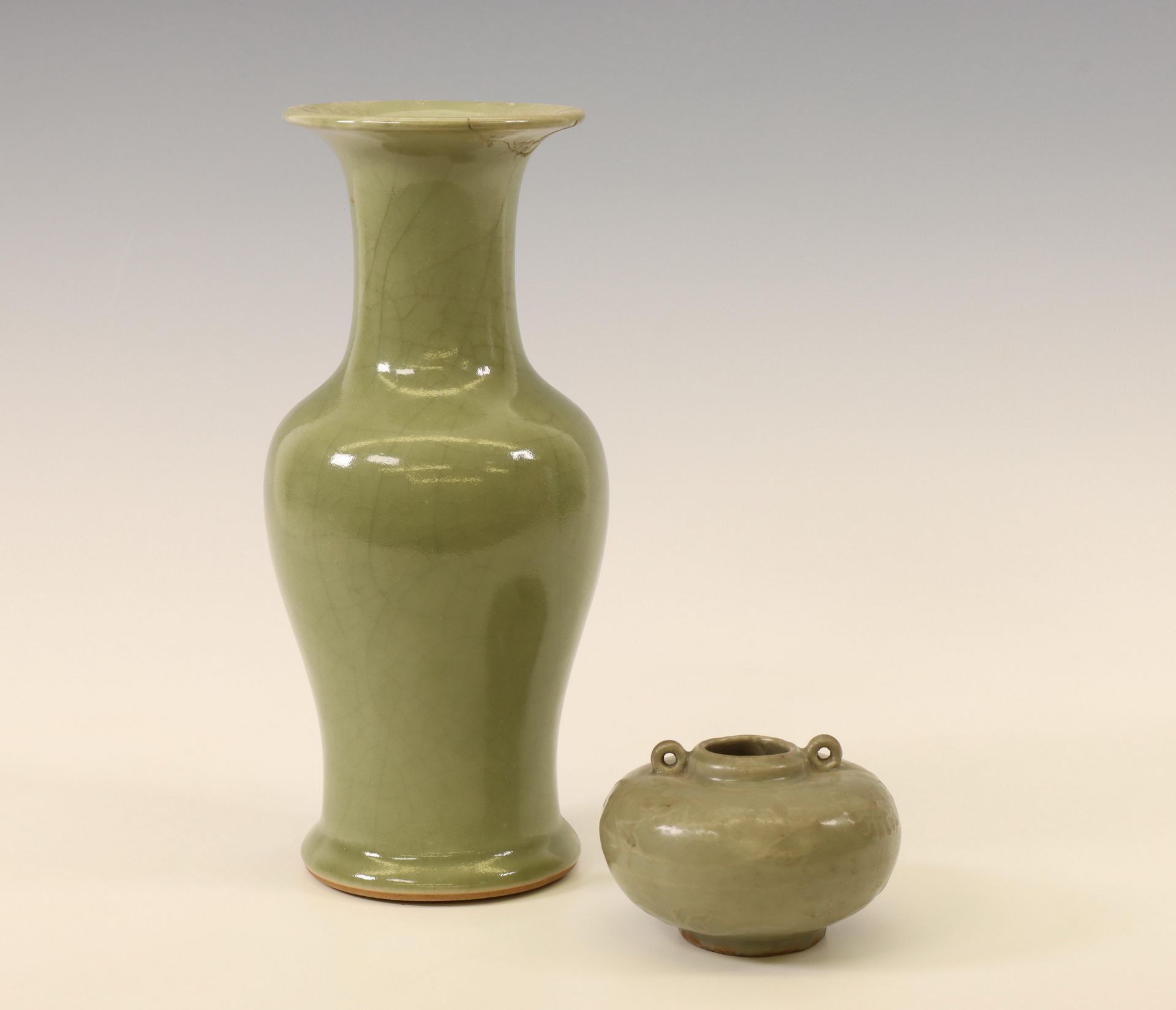 China, a celadon-glazed vase, 19th century,