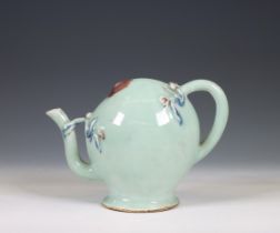 China, a celadon-ground Cadogan teapot, 19th century,