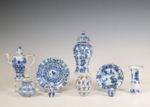 China, a small collection of blue and white porcelain, 18th-19th century,