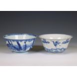 China, two blue and white porcelain bowls, Kangxi period (1662-1722),