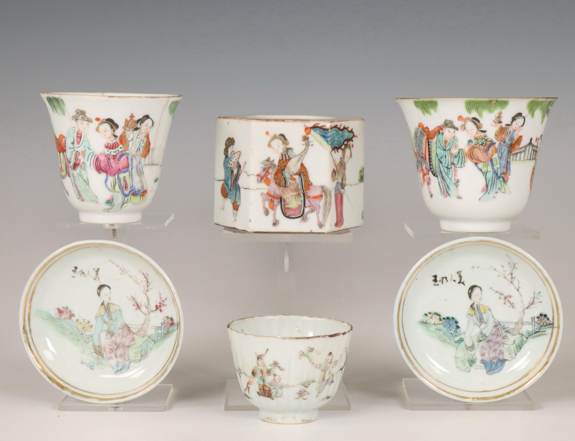 China, collection of famille rose 'figural' porcelain, 19th-20th century,