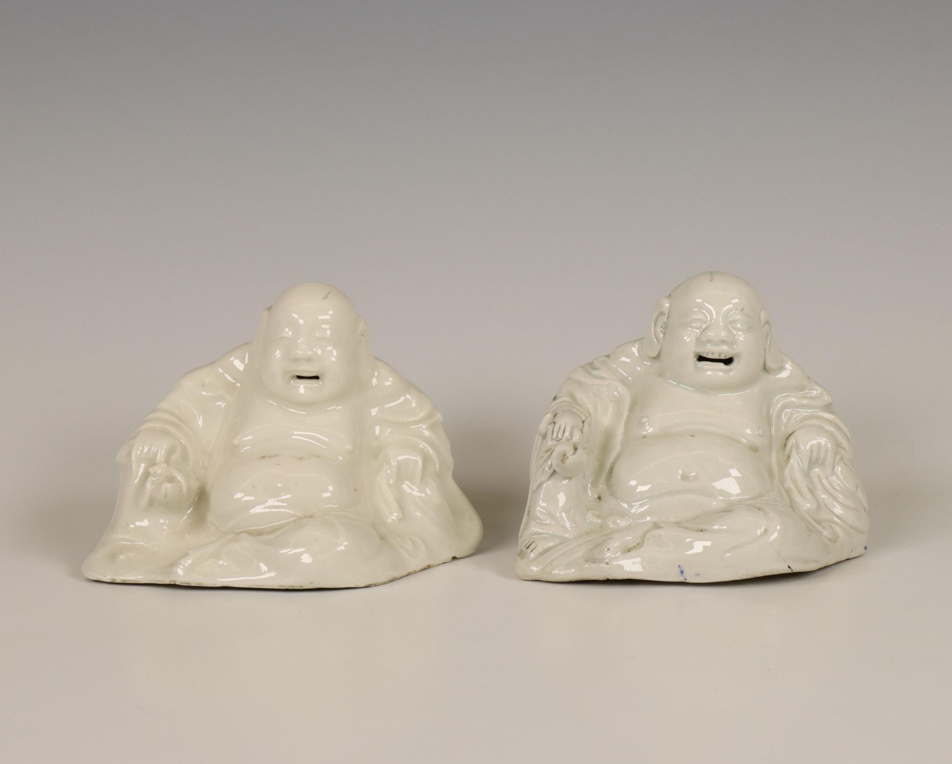 China, a pair of Dehua models of Budai, modern,