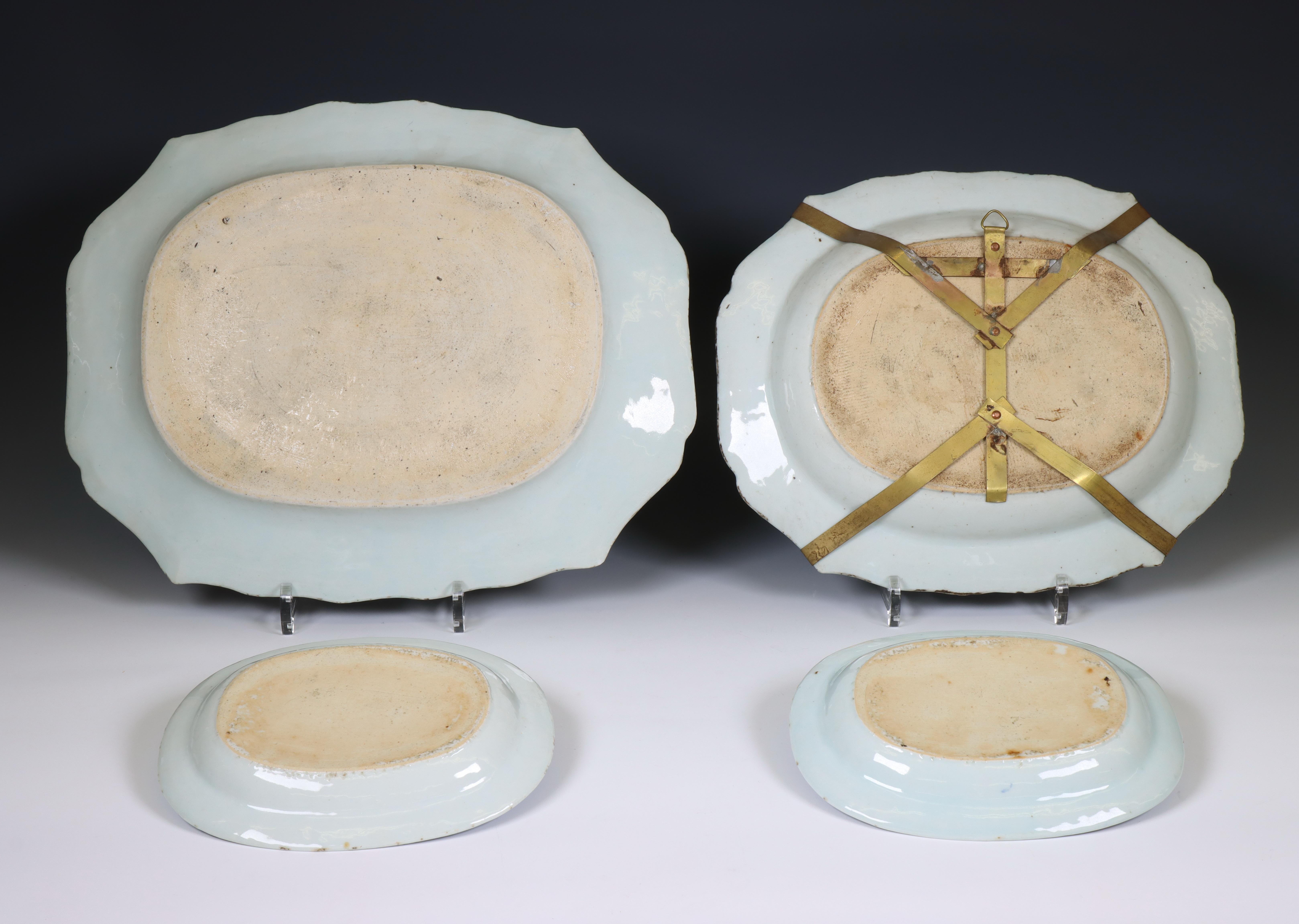China, a small collection of blue and white porcelain serving dishes, Qianlong period (1736-1795), - Image 2 of 2