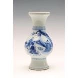 China, blue and white Transitional porcelain 'scholars' vase, mid-17th century,