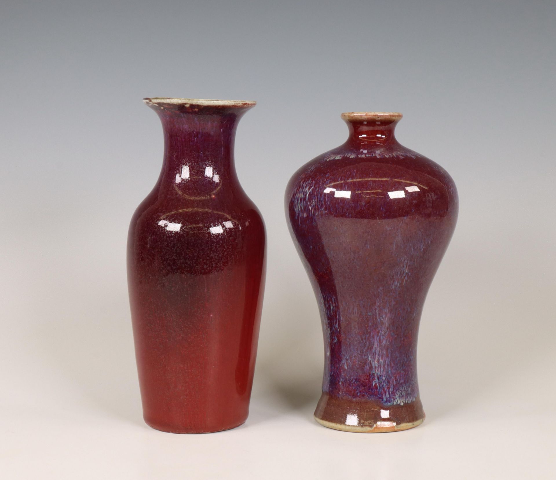 China, two flambé-glazed vases, 19th/ 20th century, - Bild 4 aus 4