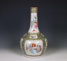 China, a Canton famille rose porcelain bottle vase, ca. 1900,