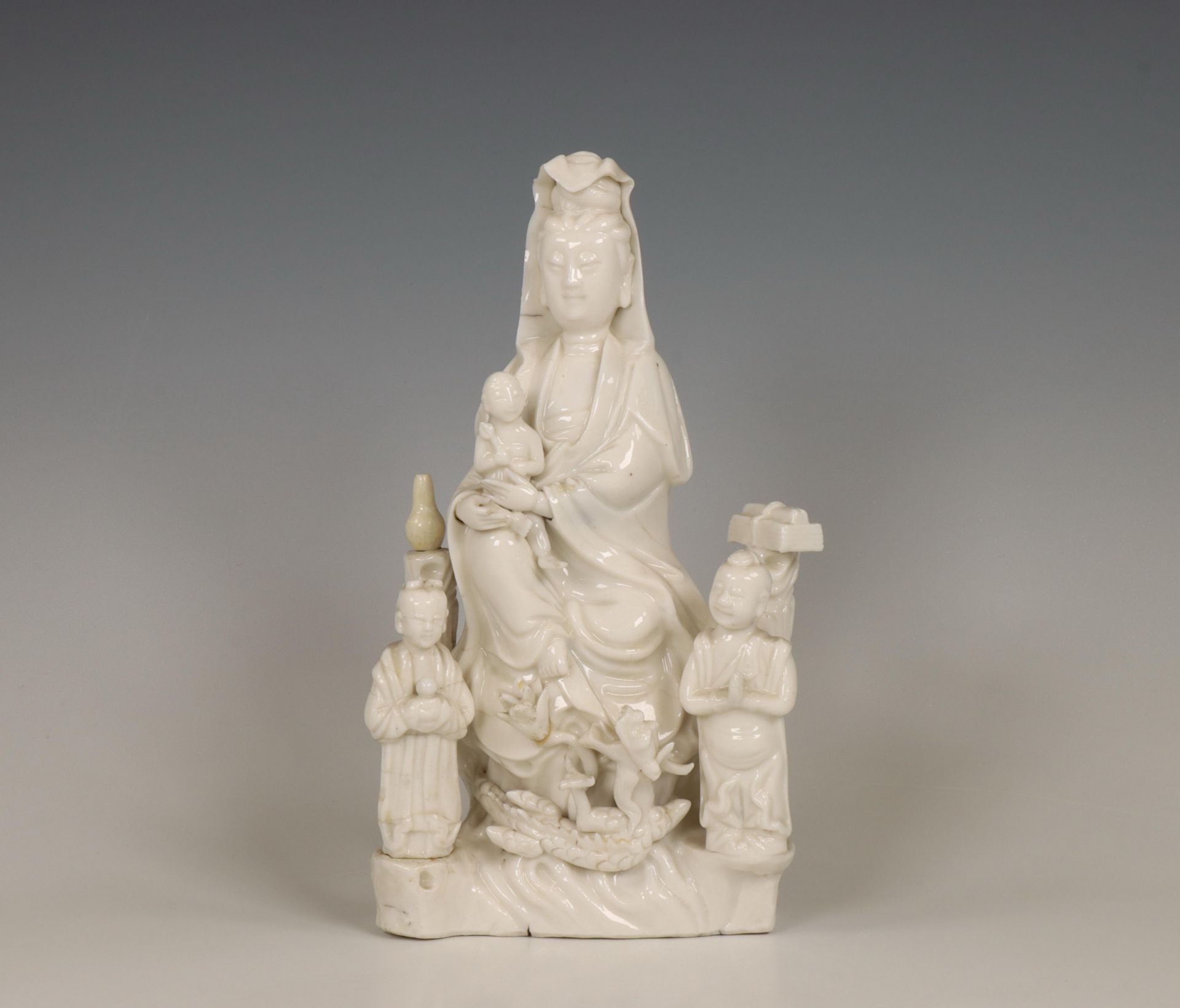 China, a Dehua porcelain model of Guanyin, 18th-19th century,