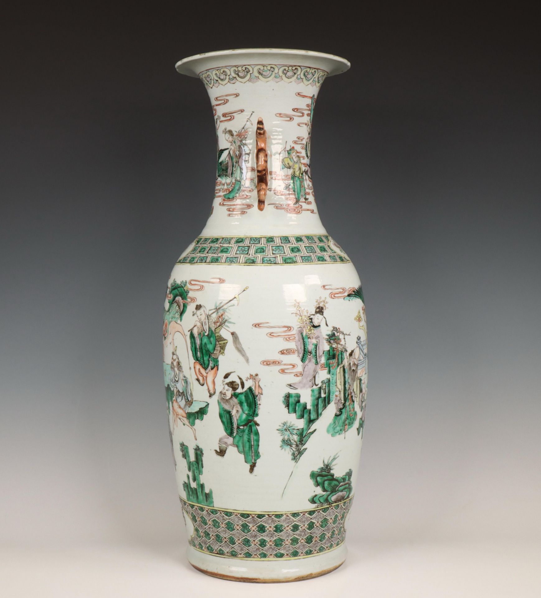 China, a famille verte porcelain 'Immortals' baluster vase, 19th century, - Image 4 of 4